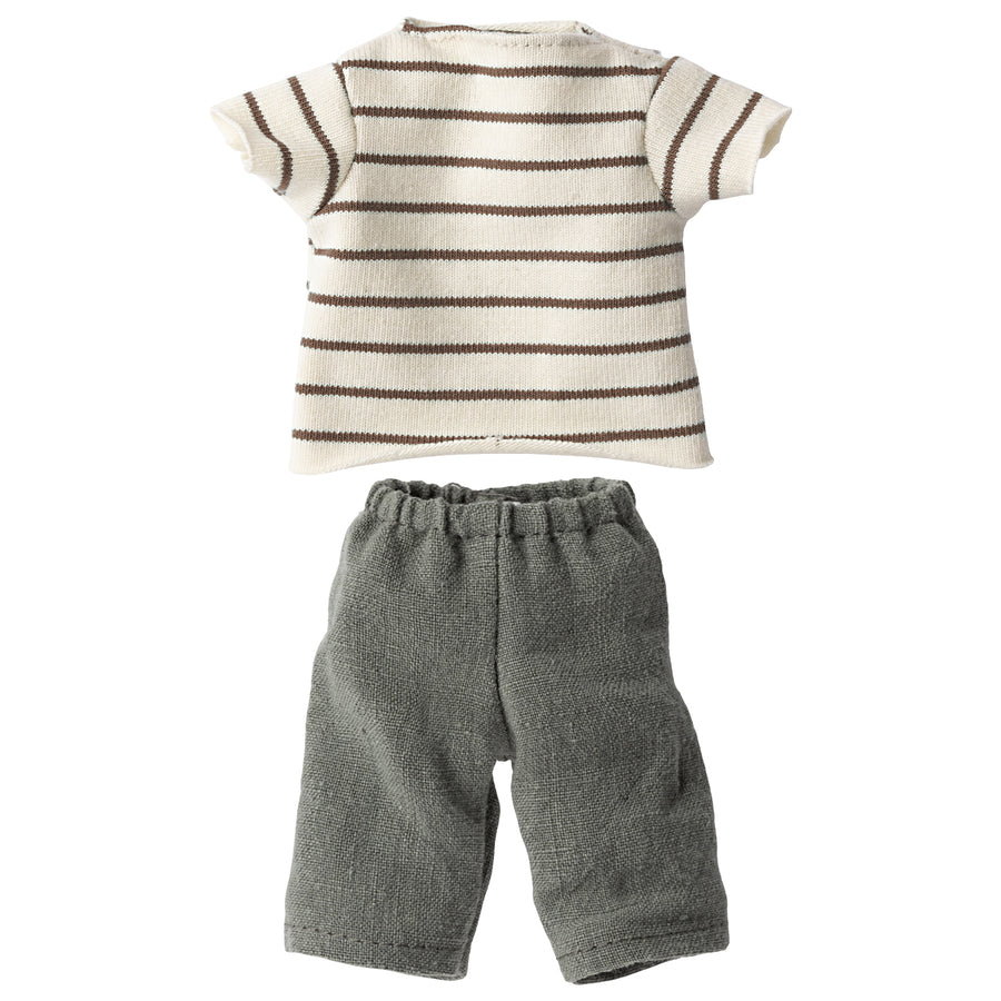 Maileg Striped Blouse and Pants, Size 2  16-4220-01