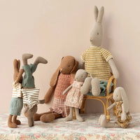 Thumbnail for Maileg Bunny Size 3, Chocolate Brown, Knitted Shirt and Skirt 16-4300-00