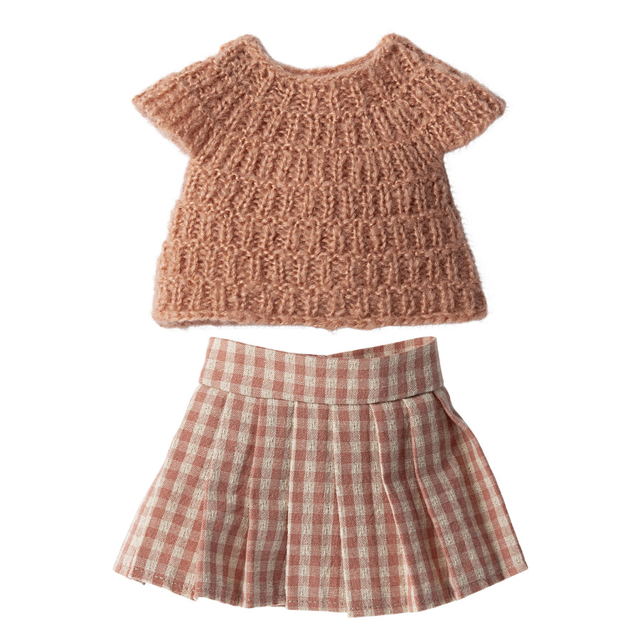 Maileg Knitted Shirt and Skirt, Size 3 16-4300-01