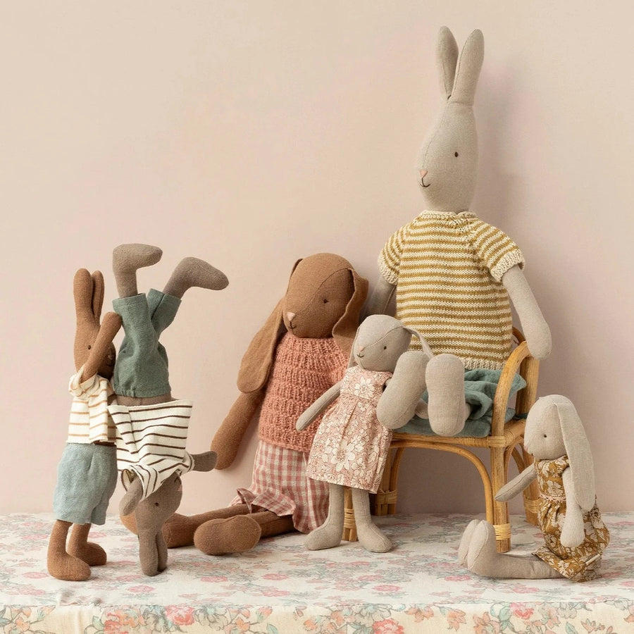 Rabbit Size 2, Brown - Striped Blouse and Pants