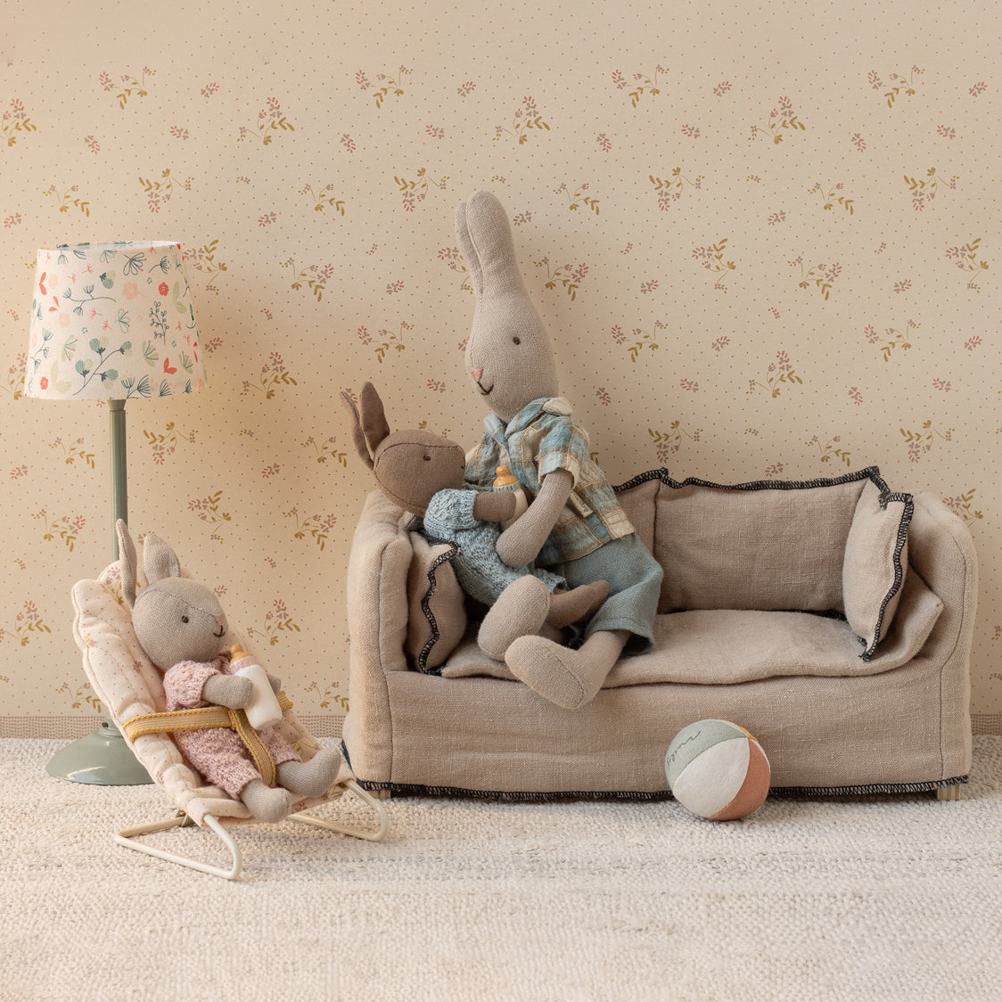 Rabbit, Micro - Sand - Rose Knitted Suit