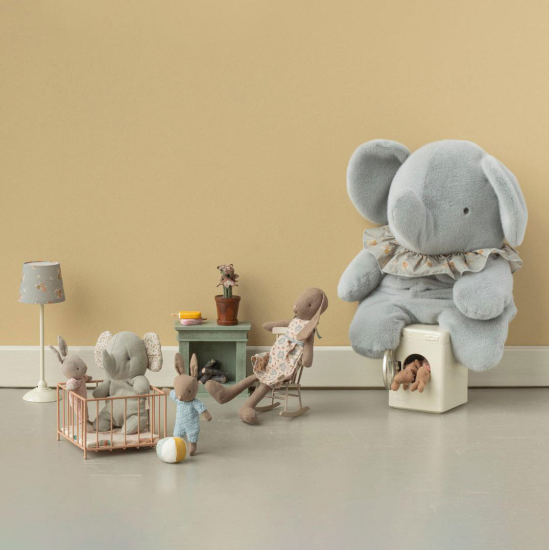 Maileg Rabbit set, Micro - Brown - Blue