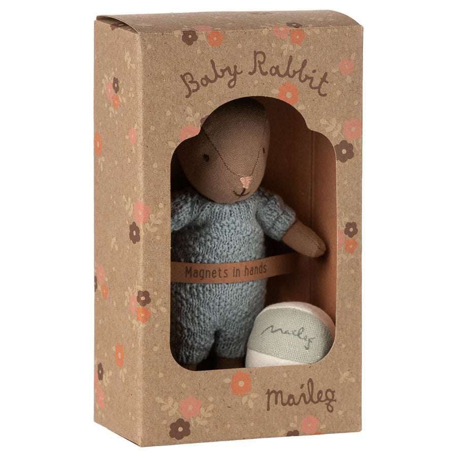 Maileg Rabbit set, Micro - Brown - Blue