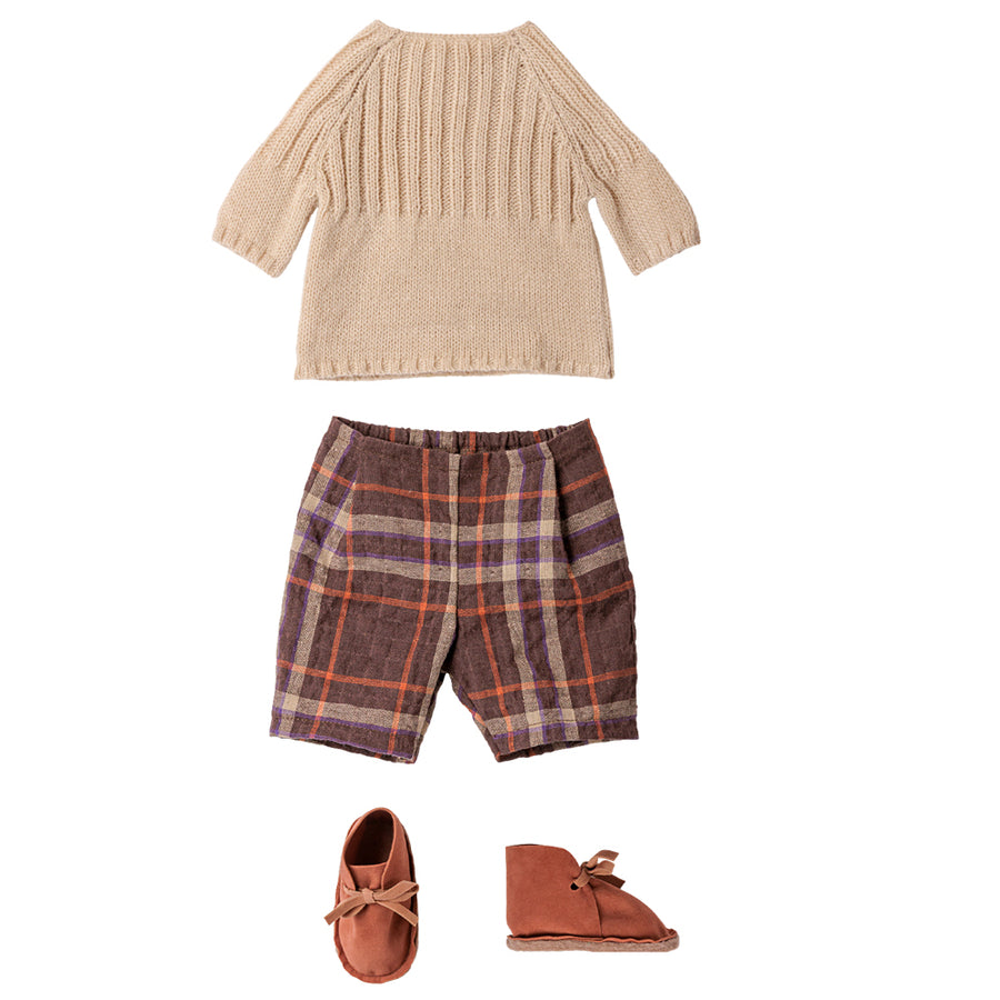 Pants and knitted sweater, Size 4 - Off white