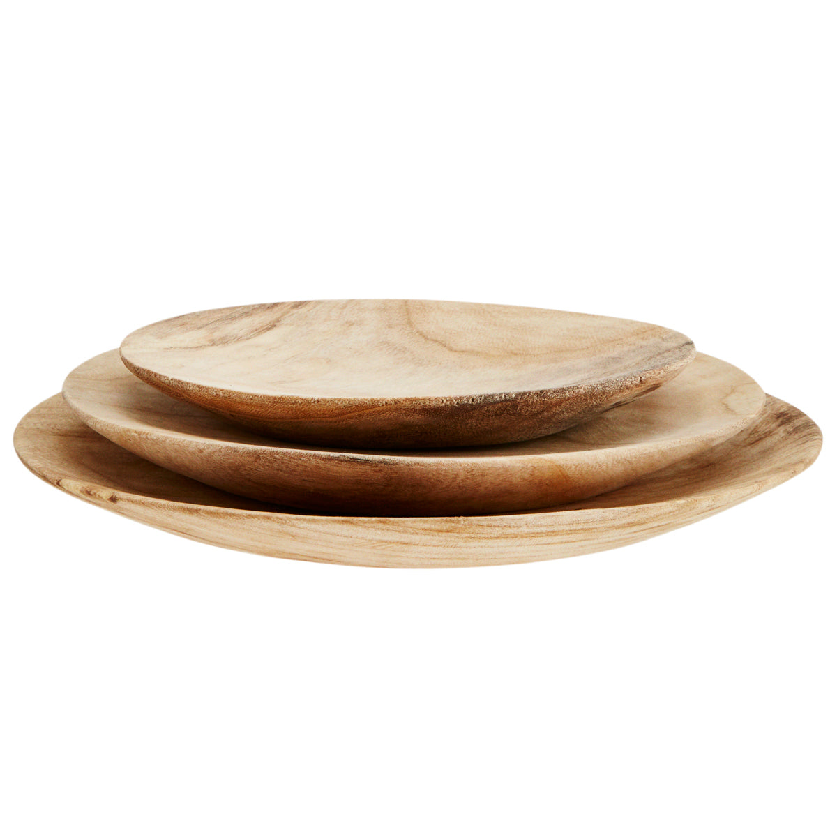 Round Wooden Plates - Set of three