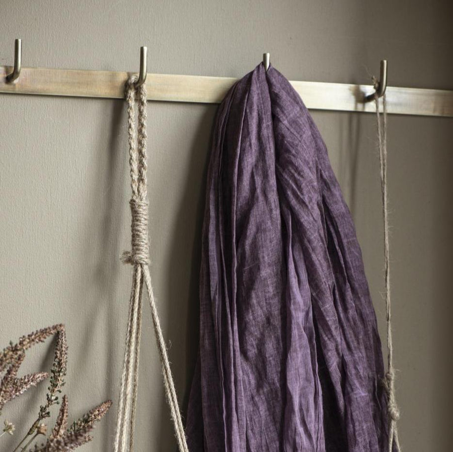 Hook Rack W/5 Hooks Antique Brass Look