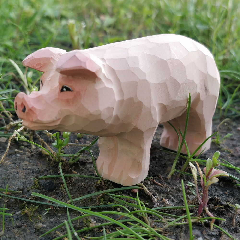 Wudimals® Wooden Pig Animal Toy