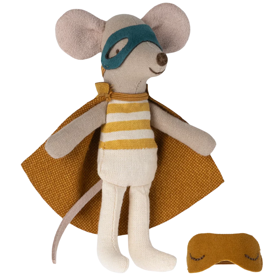 Maileg Superhero mouse, Little brother in a matchbox 17-3101-00