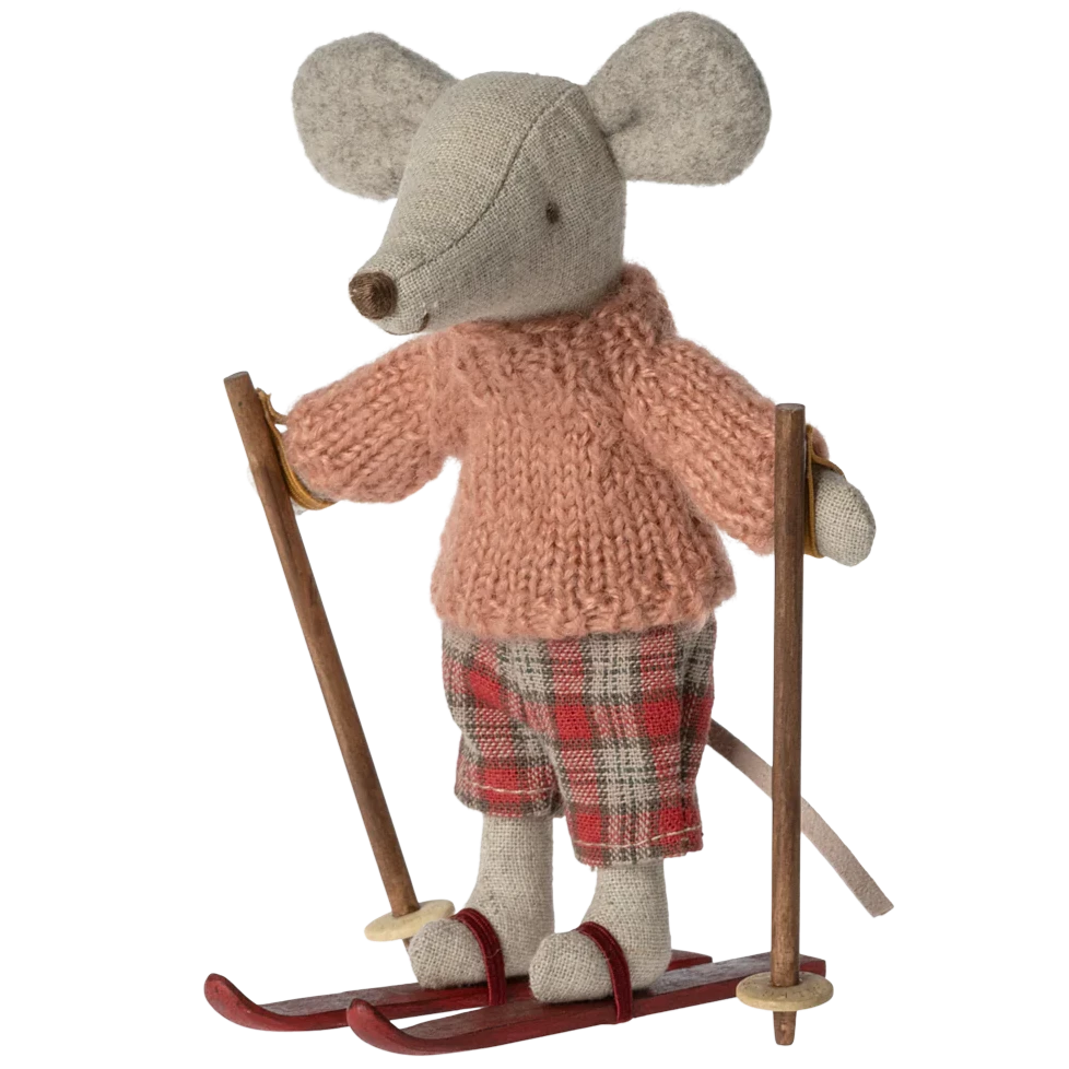 Maileg Winter Mouse With Ski Set, Big Sister 17-3211-00