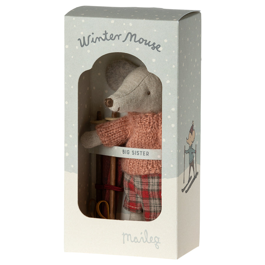 Maileg, Winter Mouse with Ski Set, Big Sister