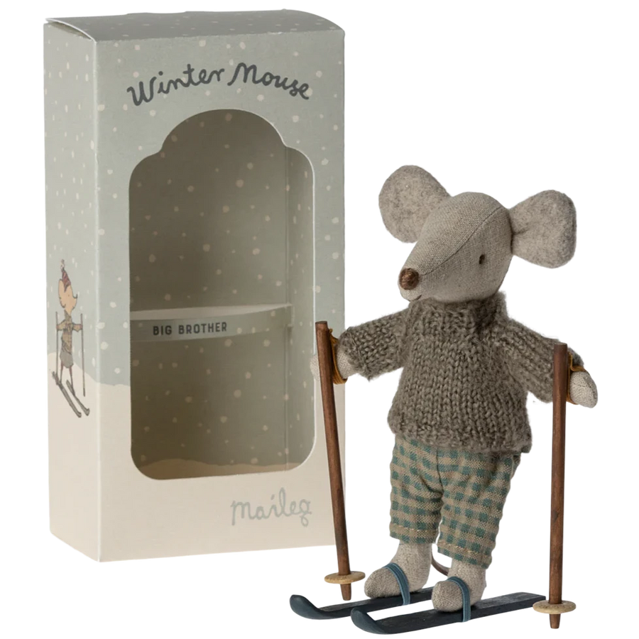 Maileg Winter Mouse With Ski Set, Big Brother 17-3212-00
