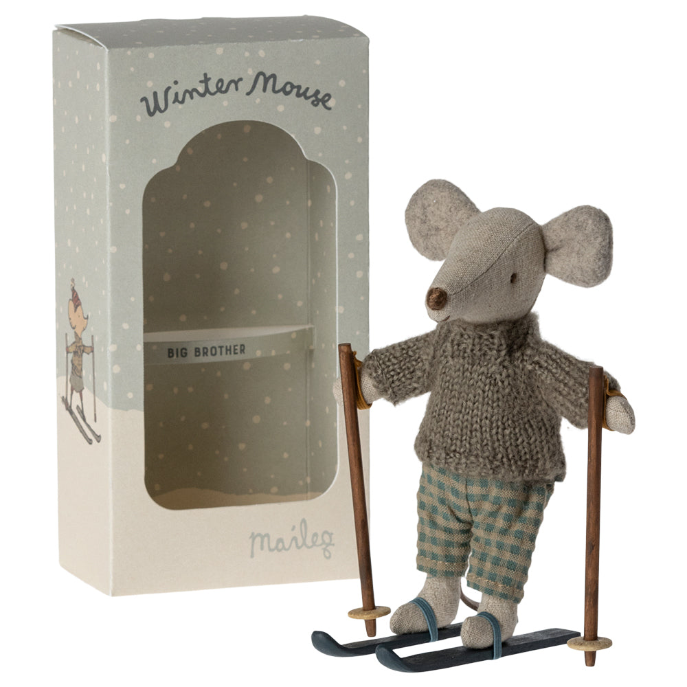 Maileg, Winter Mouse with Ski Set, Big Brother