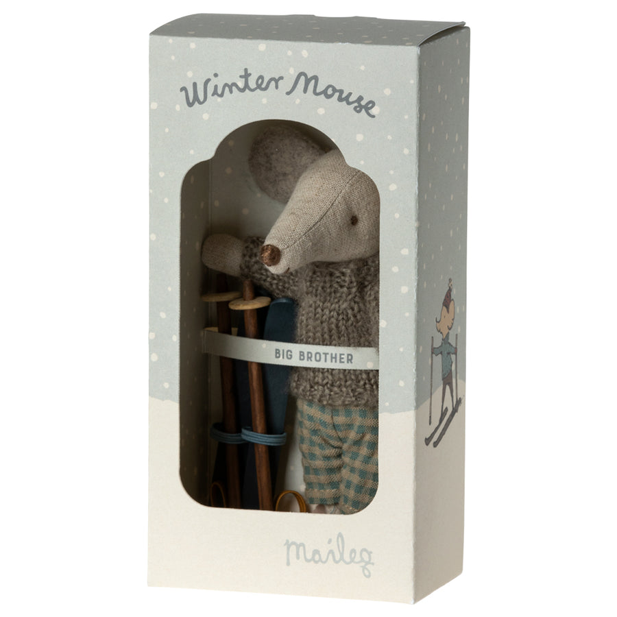 Maileg, Winter Mouse with Ski Set, Big Brother