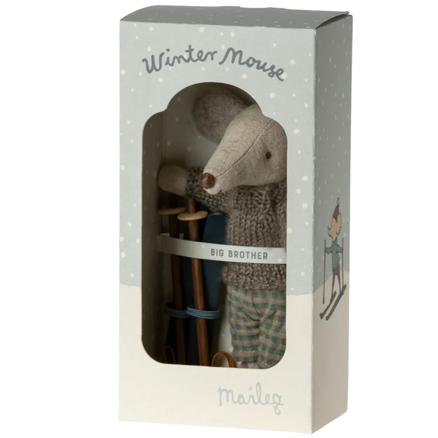 Maileg Winter Mouse With Ski Set, Big Brother 17-3212-00