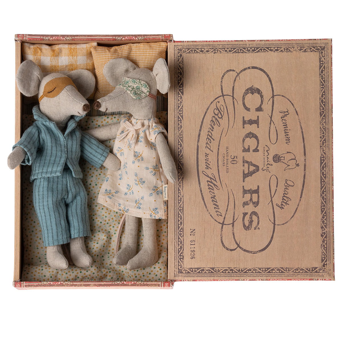 Maileg Mum and Dad Mice in Cigar box 17-3302-00