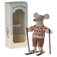 Thumbnail for Maileg Winter Mouse With Ski Set, Mum 17-3306-00