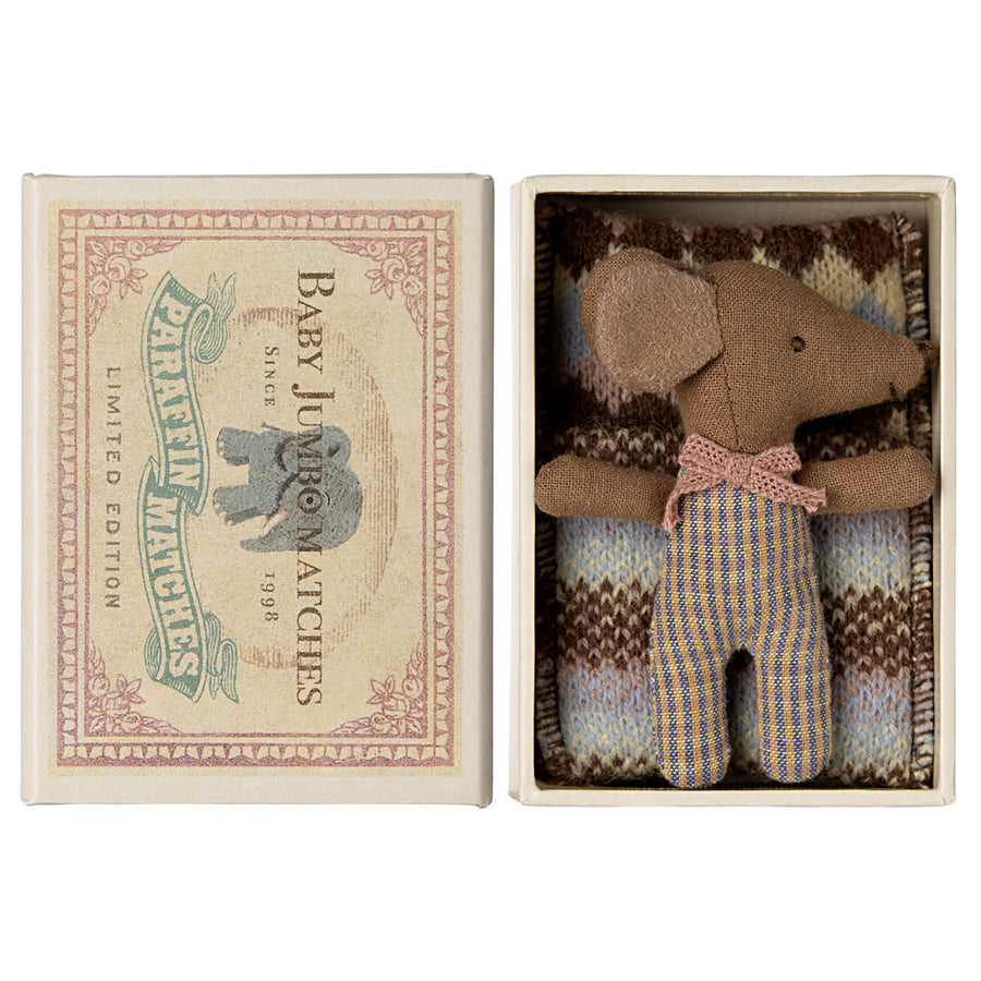 Maileg, Sleepy Wakey Baby Mouse in Matchbox - Rose 17-4000-00