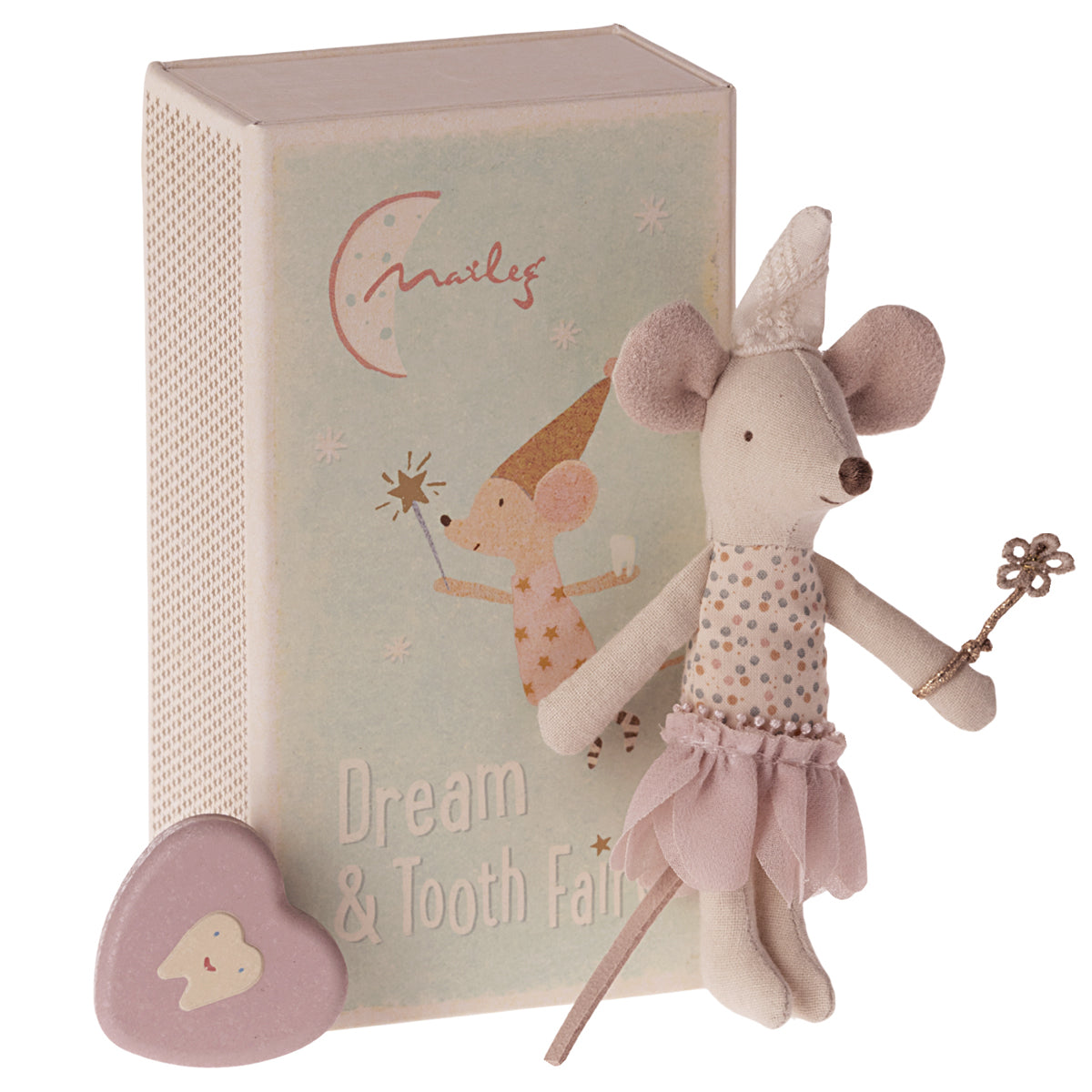 Maileg, Tooth Fairy Mouse, Little Sister in Matchbox 17-4104-00