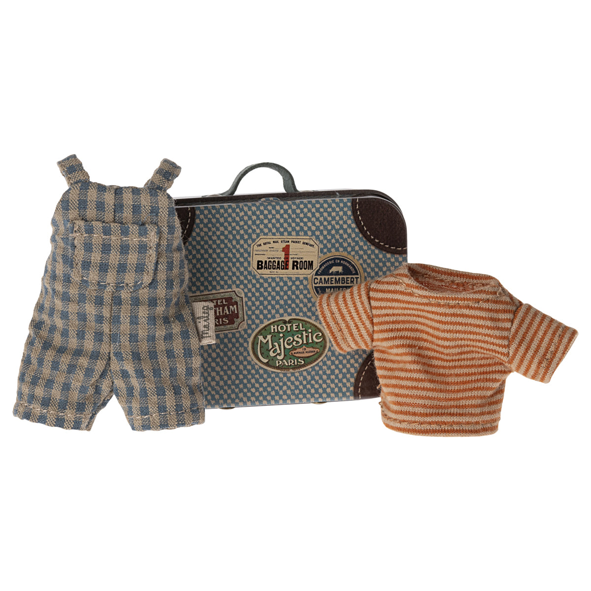 Maileg, Overalls and Shirt in Suitcase, Big Brother Mouse 17-4203-00