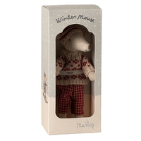 Thumbnail for Maileg, Winter Mouse with Ski Set, Mum Red