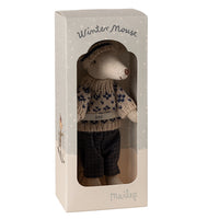 Thumbnail for Maileg, Winter Mouse with Ski Set, Dad Blue