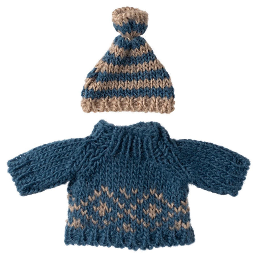 Maileg Knitted Sweater and Hat, Dad Mouse 17-4307-00