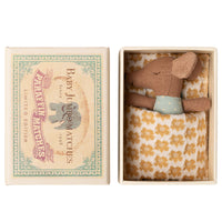 Thumbnail for Maileg Sleepy Wakey Baby Mouse In Matchbox - Blue
