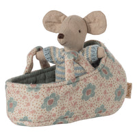 Thumbnail for Baby Mouse In Carry Cot - Blue