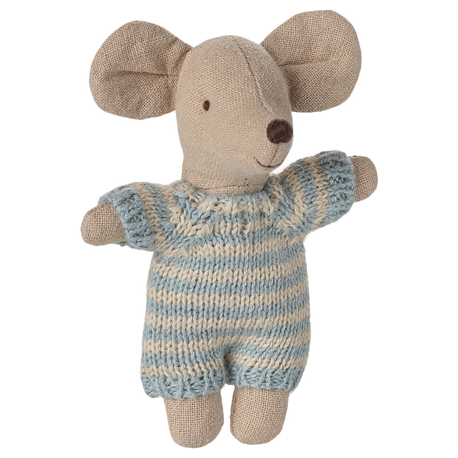 Baby Mouse In Carry Cot - Blue