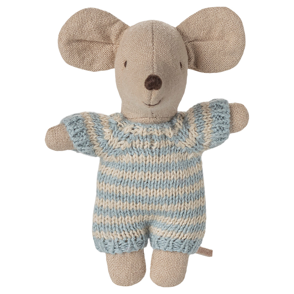 Baby Mouse In Carry Cot - Blue