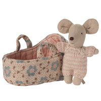 Thumbnail for Baby Mouse In Carry Cot - Rose