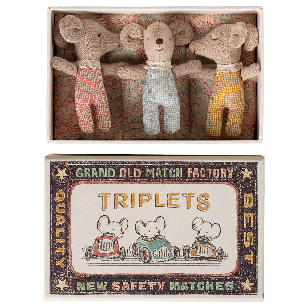 Pre-order Triplets Baby Mice in a Matchbox Checker