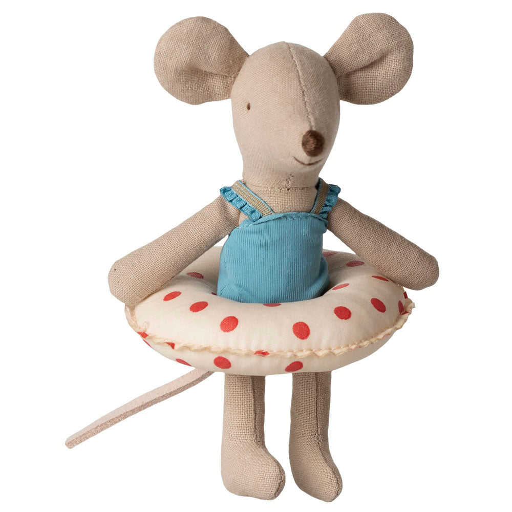 Beach Mouse With Float, Little Sister - Red Dot
