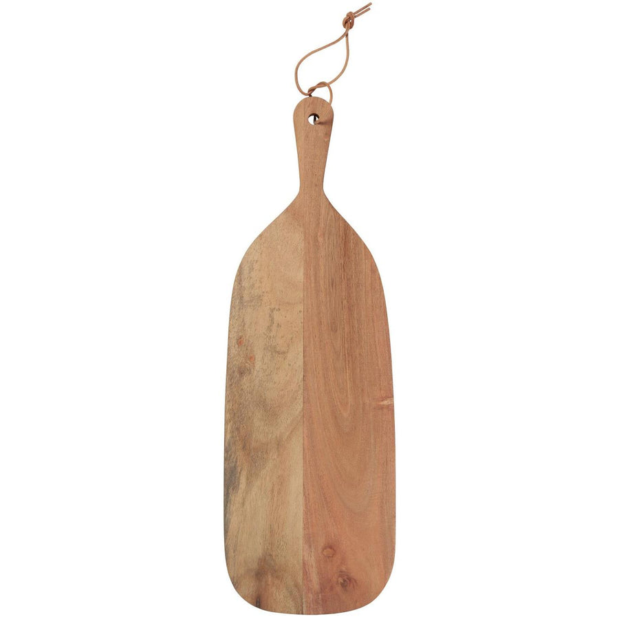 Cutting Board Oval W/Handle W/Leather String Acacia Wood W: 19 H: 1,5 L: 56