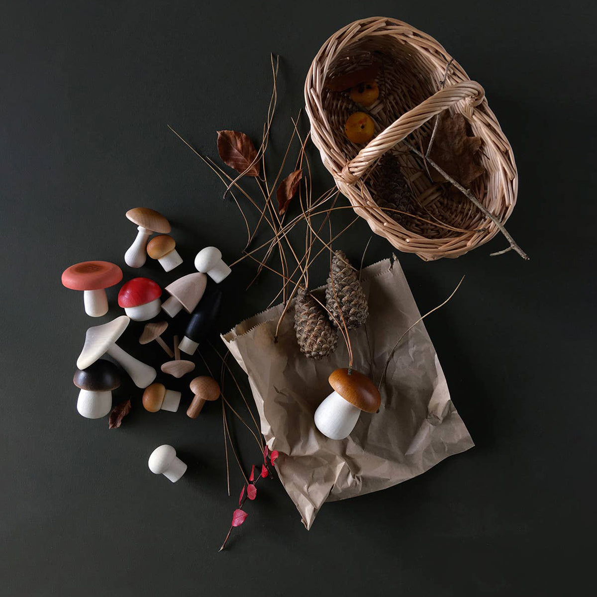 Moon Picnic Forest Mushrooms Basket