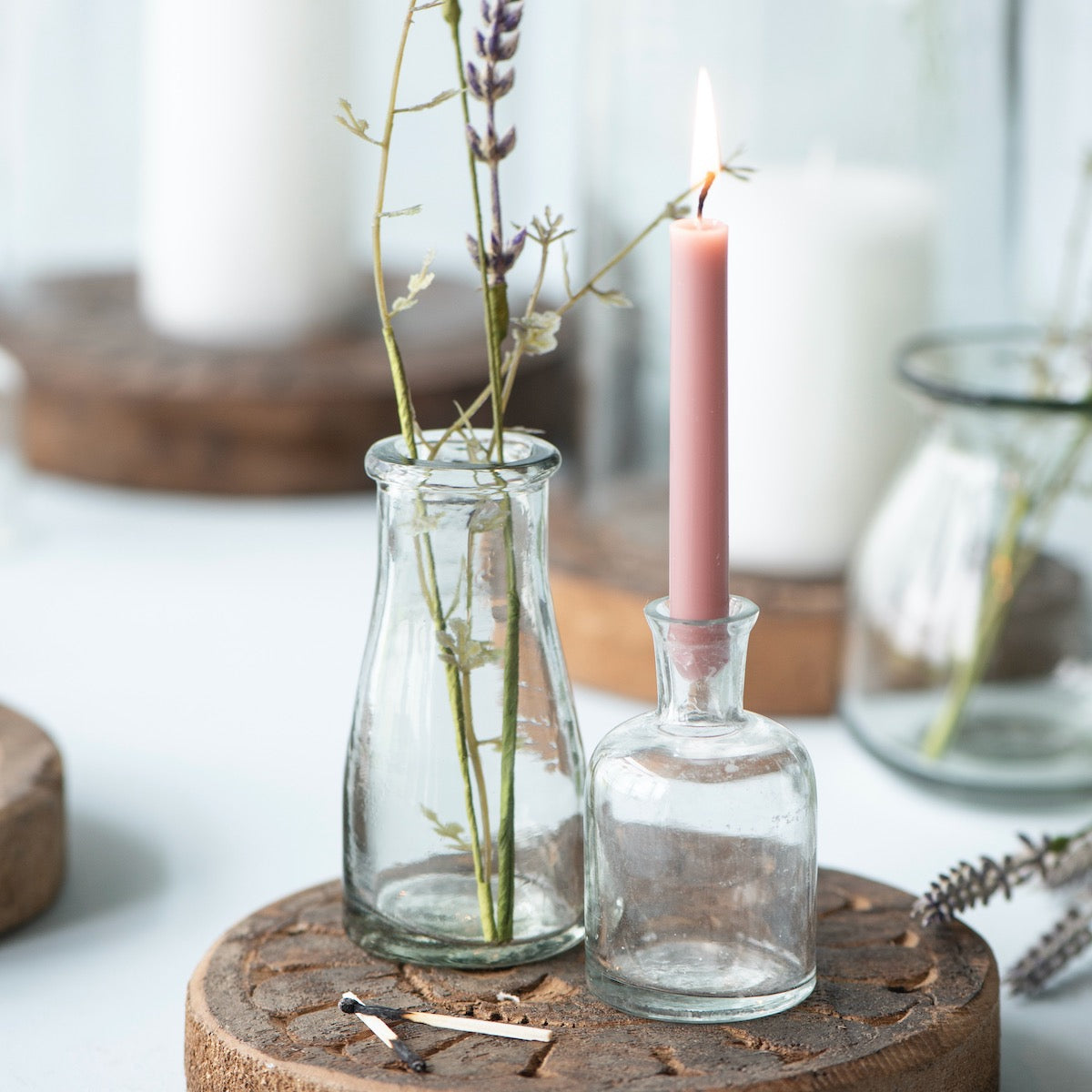Taper Candle Coral Almond Ø:1.3 H:20