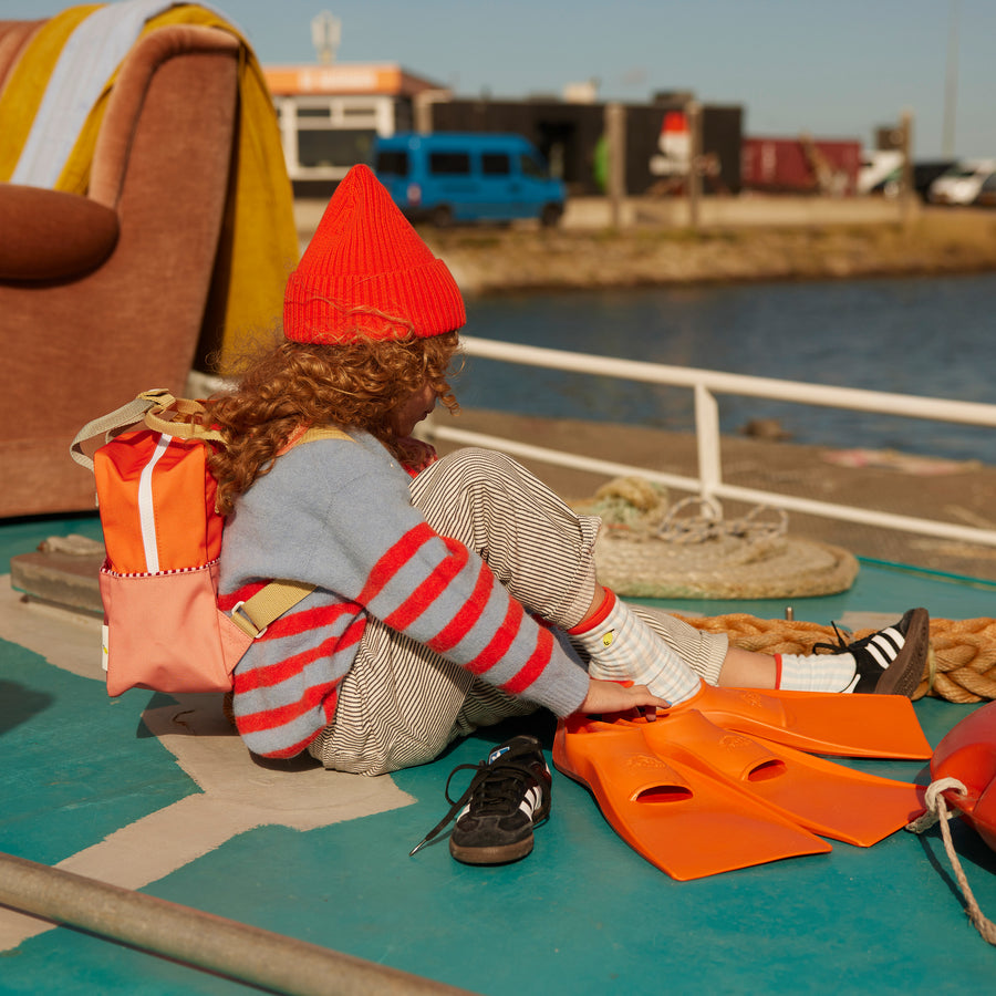 Sticky Lemon Backpack Small • Colourblocking • Lifebuoy Orange + Coral Pink