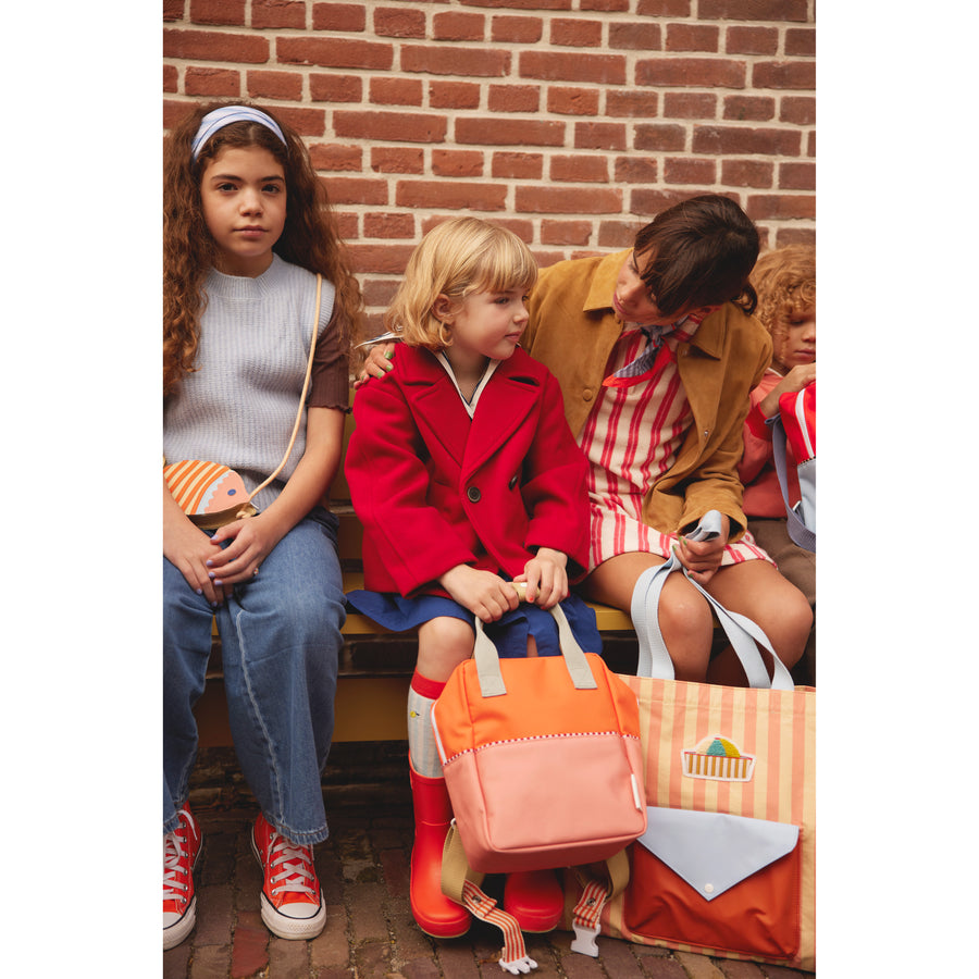 Sticky Lemon Backpack Small • Colourblocking • Lifebuoy Orange + Coral Pink