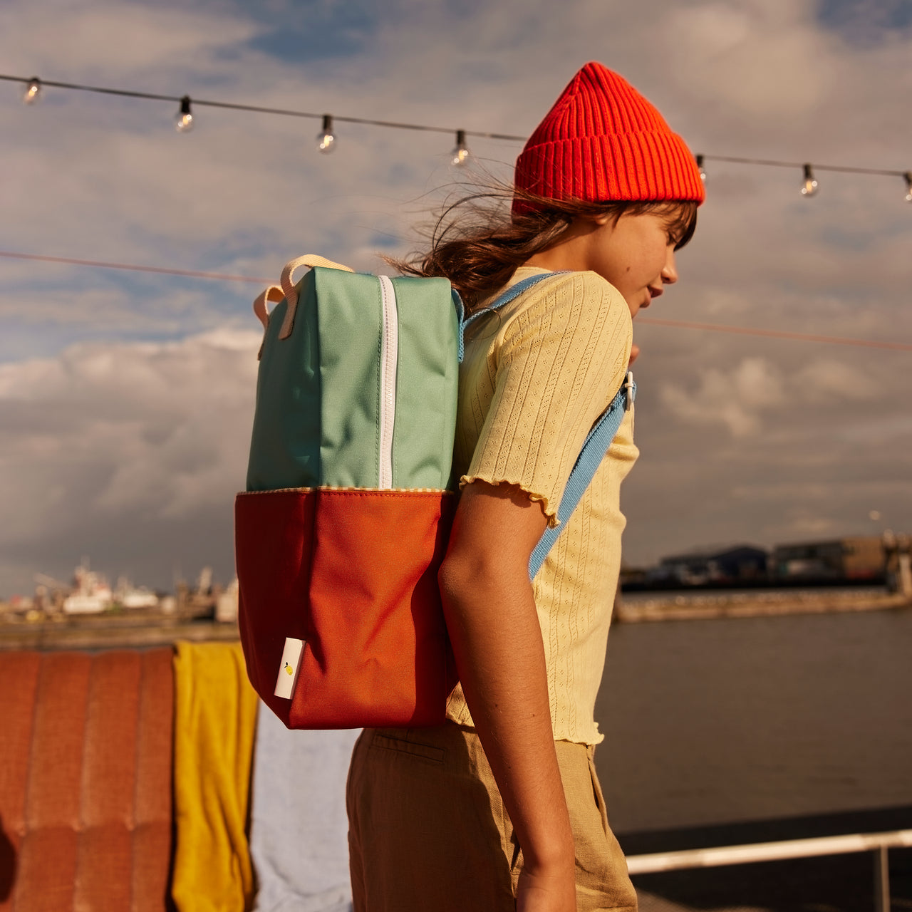 Sticky Lemon Backpack Large • Colourblocking • Aquatic Green + Shipwreck Rust