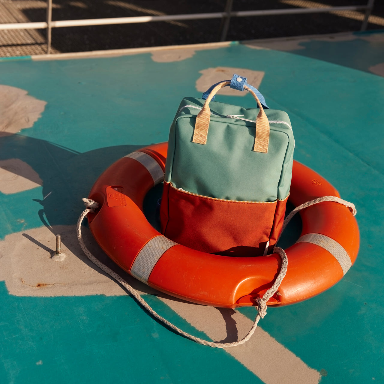Sticky Lemon Backpack Large • Colourblocking • Aquatic Green + Shipwreck Rust