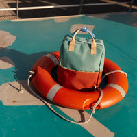 Thumbnail for Sticky Lemon Backpack Large • Colourblocking • Aquatic Green + Shipwreck Rust
