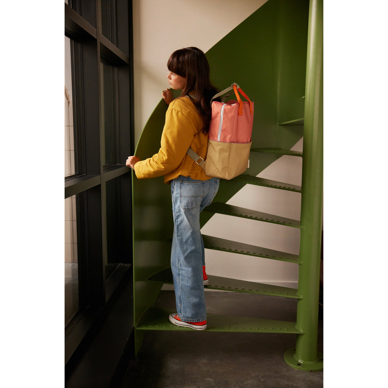 Sticky Lemon Backpack Large • Colourblocking • Coral Pink + Reed Green