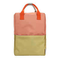Thumbnail for Sticky Lemon Backpack Large • Colourblocking • Coral Pink + Reed Green