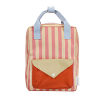 Thumbnail for Sticky Lemon Backpack Medium • Envelope • Wonders of the Deep Sea Stripes Coral Pink + Sandy Yellow