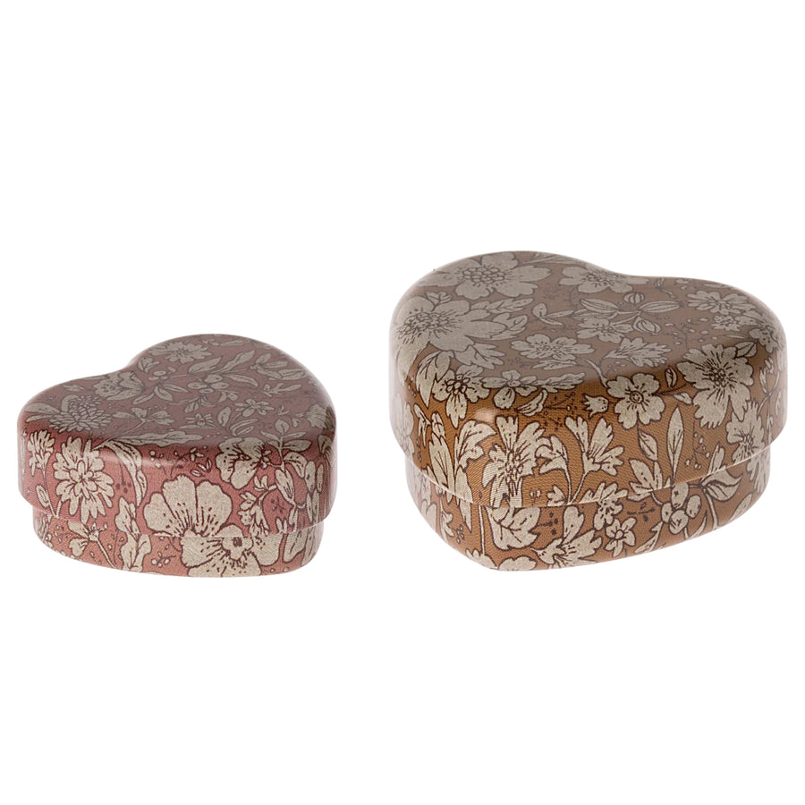 Metal heart box, 2 pcs set