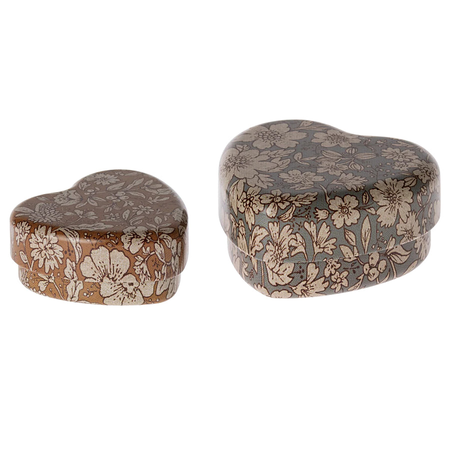 Metal heart box, 2 pcs set