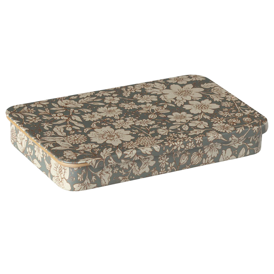 Maileg Metal Box With Sliding Lid Blossom Blue