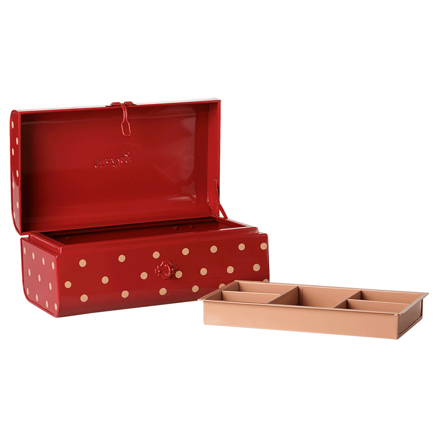 PRE_ORDER Storage suitcase, Small - Red w. tray *November *