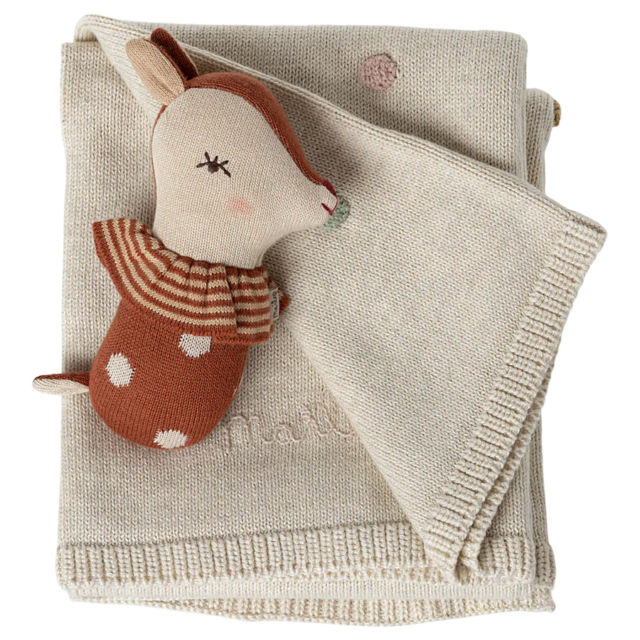Maileg Baby Blanket and Rattle toy