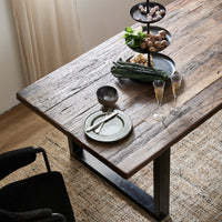 Thumbnail for Vintage Dining Table In Wood And Iron